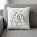 Personalisiertes Fotokissen im Lineart Stil – Geschenk für Paare