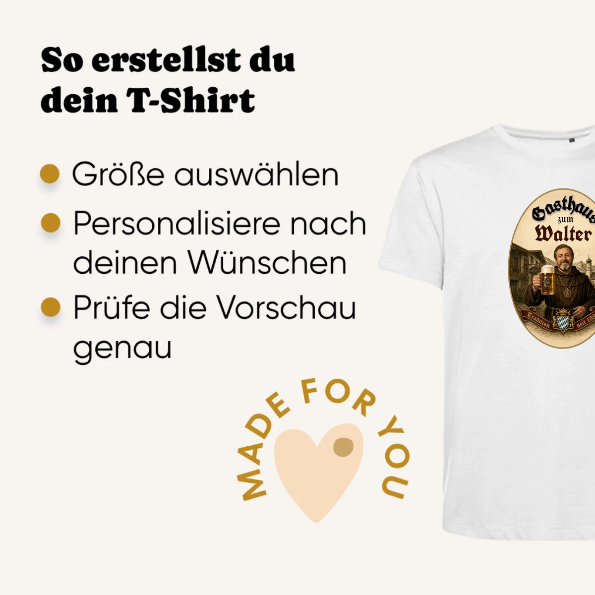 Personalisiertes T-Shirt im Gasthaus Design – so funktioniert die Personalisierung