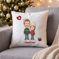 Personalisiertes Weihnachtskissen mit Foto im Comic Stil Big Head – Weihnachtsgeschenk
