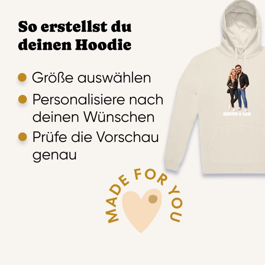 Personalisierter Pullover mit Foto im 3D Stil – Hoodie Ansicht