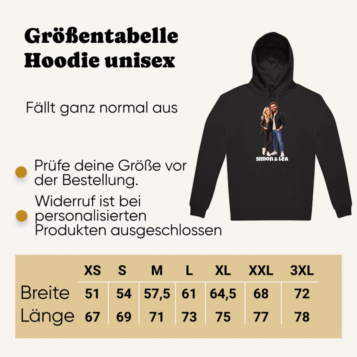 Personalisierter Pullover mit Foto im 3D Stil – Hoodie Ansicht