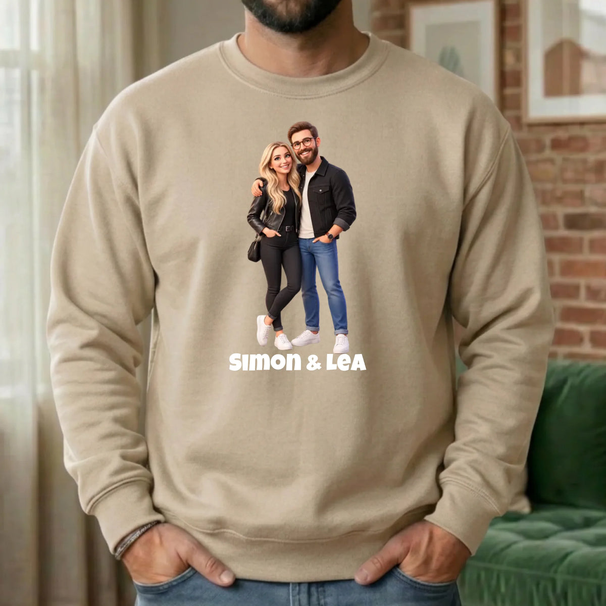 Personalisierter Pullover mit Foto im 3D Stil - Geschenk für Familie und Partner